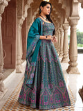 Meher Teal Green Banarasi Silk Lehenga Set with Dupatta