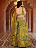Meher Mustard Yellow Banarasi Silk Lehenga Set with Dupatta