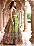 Sunlit Mustard Heritage Print Lehenga Set
