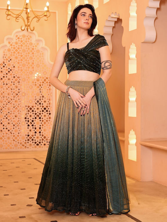 Enchanted Emerald Ombre Lehenga Set
