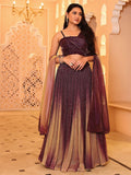 Royal Wine Ombre Lehenga Set