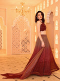 Garnet Glow Ombre Lehenga Set