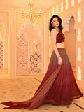 Garnet Glow Ombre Lehenga Set