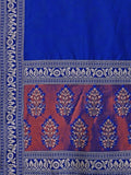 Royal Blue Ajrakh Print Lehenga Set with Sweetheart Neck Blouse