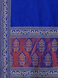 Royal Blue Ajrakh Print Lehenga Set with Sweetheart Neck Blouse