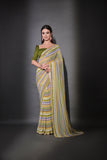 Multicolor Pastel Striped Saree with Subtle Gold Border Elegant Daily & Festive Wear