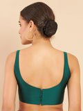 Women's Solid Silk Sleeveless Blouse Top Scoop Neck Ethnic & Party Wear for Saree, Lehenga, Skirt