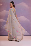 Elegant Grey Embroidered Georgette Saree – Subtle & Sophisticated Ethnic Wear