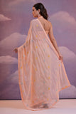 Peach Georgette Saree with Multicolor Kite Motifs – Contemporary Festive Charm