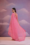 Baby Pink Georgette Saree with Subtle Circular Embroidery – Elegant Daytime Charm