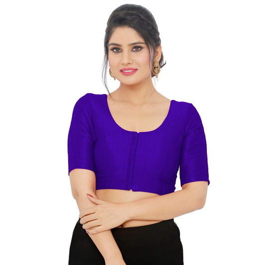 Women’s Purple Saree Blouse, Ready Made Plain Blouse for Saree, Half Sleeve Ethnic Choli Top, Festive Party Wear Blouse
