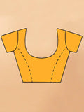 Sunshine Yellow Striped Saree with Mirror Border & Sequin Embellishments