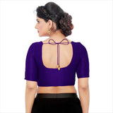 Women’s Purple Saree Blouse, Ready Made Plain Blouse for Saree, Half Sleeve Ethnic Choli Top, Festive Party Wear Blouse