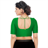 Women’s Green Saree Blouse, Ready Made Plain Blouse for Saree, Half Sleeve Ethnic Choli Top, Festive Party Wear Blouse
