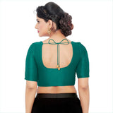 Women’s Teal Green Saree Blouse, Ready Made Plain Blouse for Saree, Half Sleeve Ethnic Choli Top, Festive Party Wear Blouse