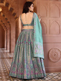Zoya Mint Green Banarasi Silk Lehenga Set with Dupatta
