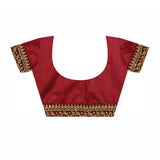 Royal Envy Maroon Saree with Gold Foil Buti & Lace Border