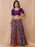 Wine Boat Neck Elbow Sleeve Readymade Saree Blouse in Silk Blend