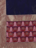 Royal Blue and Silver Brocade Lehenga with Designer Blouse & Navy Dupatta
