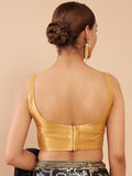Women's Solid Silk Sleeveless Blouse Top Scoop Neck Ethnic & Party Wear for Saree, Lehenga, Skirt