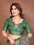 Green Kalamkari Printed Saree with Rich Border & Artistic Pallu | Traditional Ethnic Wear for Women