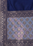 Aayat Powder Blue & Royal Blue Banarasi Silk Lehenga Set with Zari Weaving