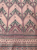Aarvi Dusty Mauve & Bottle Green Banarasi Silk Lehenga Set with Zari Woven Patterns