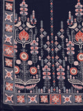 Anika Navy Blue Printed Lehenga Set with Knot Blouse and Dupatta