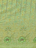 Anika Parrot Green Printed Pleated Lehenga Set with Draped Blouse