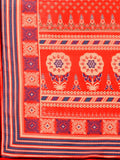 Tara Red Printed Lehenga Set with Twist Knot Blouse and Dupatta