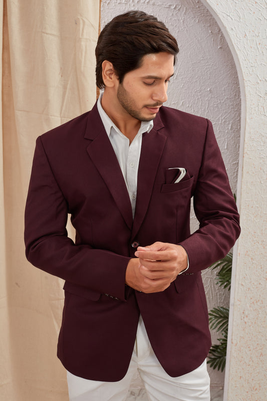 Men's Classic Solid Formal Blazer Two Button Light Weight Suit Jacket