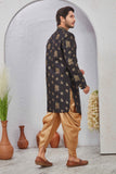 Indian Designer Wedding Wear Jacquard Fabric Indo-Western Sherwani Pajama Set For Men