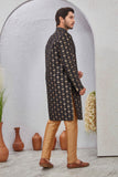 Indian Designer Wedding Wear Jacquard Fabric Indo-Western Sherwani Pajama Set For Men