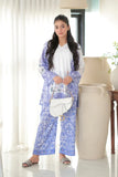 Blue & White Printed Rayon Kurta Co-Ord Set
