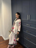 White Printed Rayon Kurta Co-Ord Set