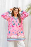 Pink & White Printed Rayon Kurta Co-Ord Set