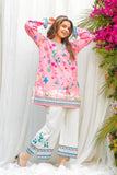 Pink & White Printed Rayon Kurta Co-Ord Set