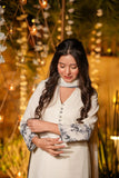 Off-White Embellished Chanderi Kurta Pant Set with Dupatta