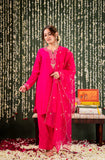 Pink Embellished Chanderi Kurta Set with Dupatta