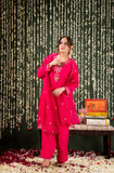 Pink Embellished Chanderi Kurta Set with Dupatta