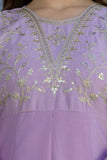 Lavender Embroidered Silk Kurta Pant Set with Dupatta