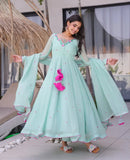 Sea Green Embroidered Kurta Set with Dupatta
