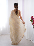 Galaxy Gold Organza Saree with Silver Sequin Embroidery