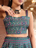 Meher Teal Green Banarasi Silk Lehenga Set with Dupatta