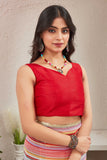 Multicolor Pastel Striped Saree with Subtle Gold Border Elegant Daily & Festive Wear
