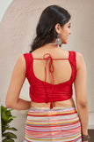 Multicolor Pastel Striped Saree with Subtle Gold Border Elegant Daily & Festive Wear