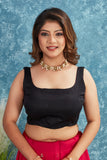Red Embroidered Lehenga with Black Blouse Festive Ethnic Wear