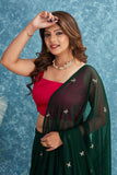 Green Embroidered Lehenga with Red Blouse Festive Ethnic Wear