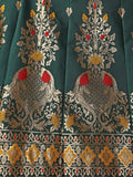 Green & Yellow Banarasi Silk Lehenga Set with Brocade Blouse