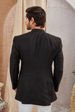 Men's Indian Ethnic Solid Mandarin Collar Bandhgala Jodhpuri Blazer Elegant Formal Wear